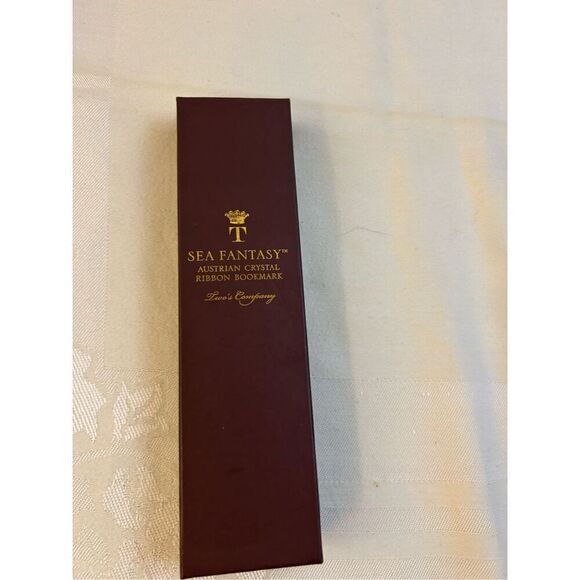 Twos Company Sea Fantasy Book marker Crystal Ribbon Cream Bling Seashell Boxed P - Picture 3 of 4